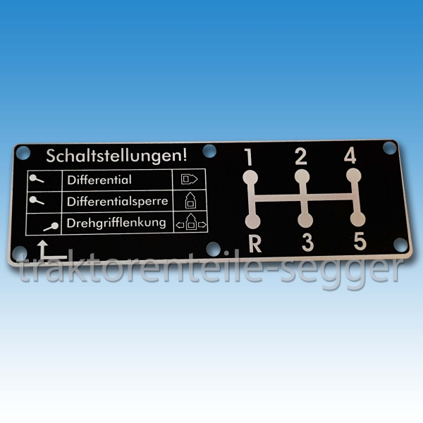 Holder Schaltschild für Differential & Gangschaltung E 11 E 12 E 14